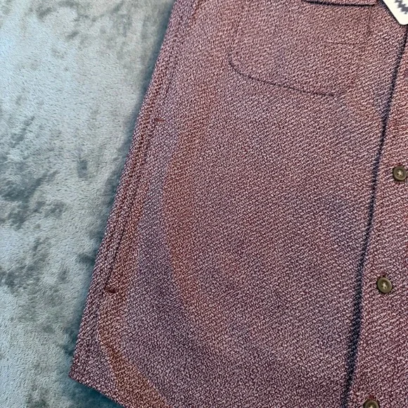 ROWM Taos Canyon Shirt Jacket Mens Small Burgundy Textured Heavyweight Button Up - Picture 5 of 12